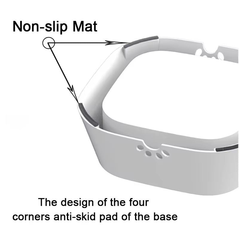 Soralab white pet water bowl with non-slip mat detail on the rim and base
